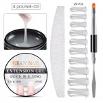 Kit pentru extensii unghii false cu Gel UV / LED RBAN NAIL - 5718 Transparent
